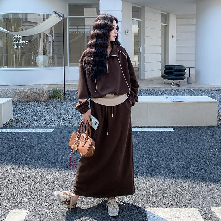 洋气秋冬小香风冬季套装裙女2025春季新款一整套穿搭时尚风两件套