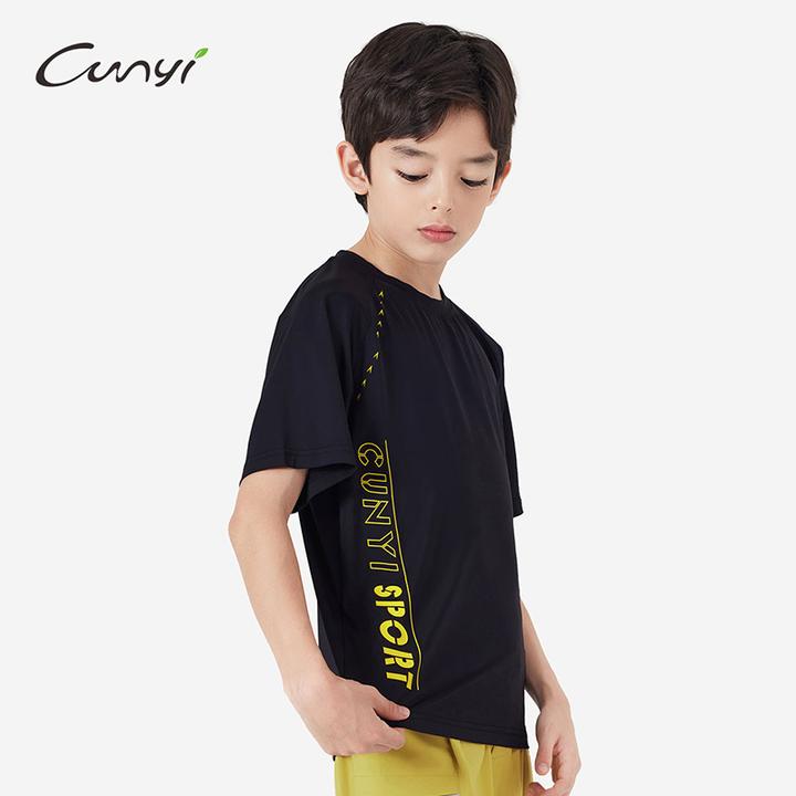 纯一良品童装男童短袖T恤2025夏季中大童高弹轻量透气运动上衣