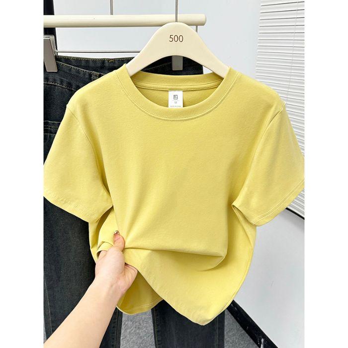 2025新款春夏季休闲纯色百搭宽松显瘦大码半袖t恤纯棉t恤短袖女