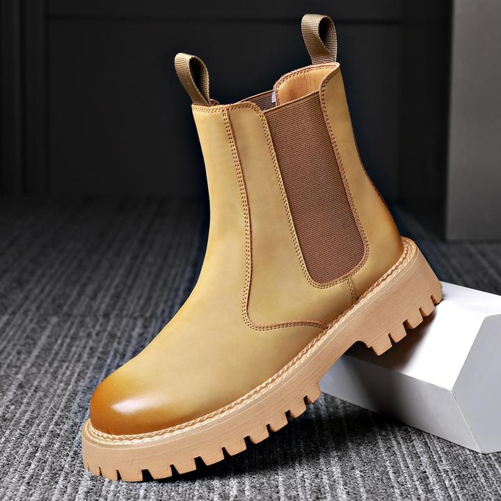 路易圣戈希男款切尔西马丁靴秋冬大黄靴男高帮厚底轻便休闲舒适