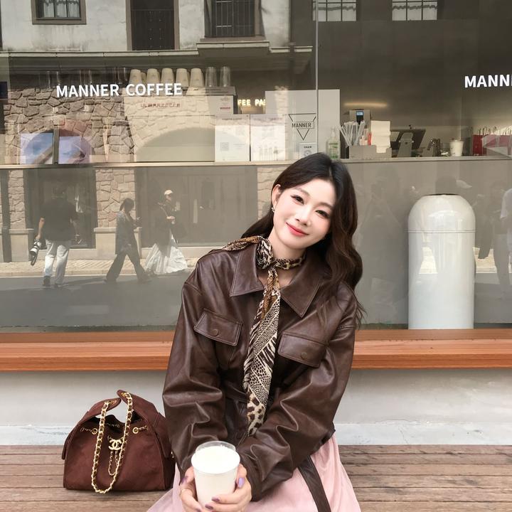 EIA一尧【杨树林皮衣】高级复古皮衣外套百搭收腰大牌明星同款ins秋