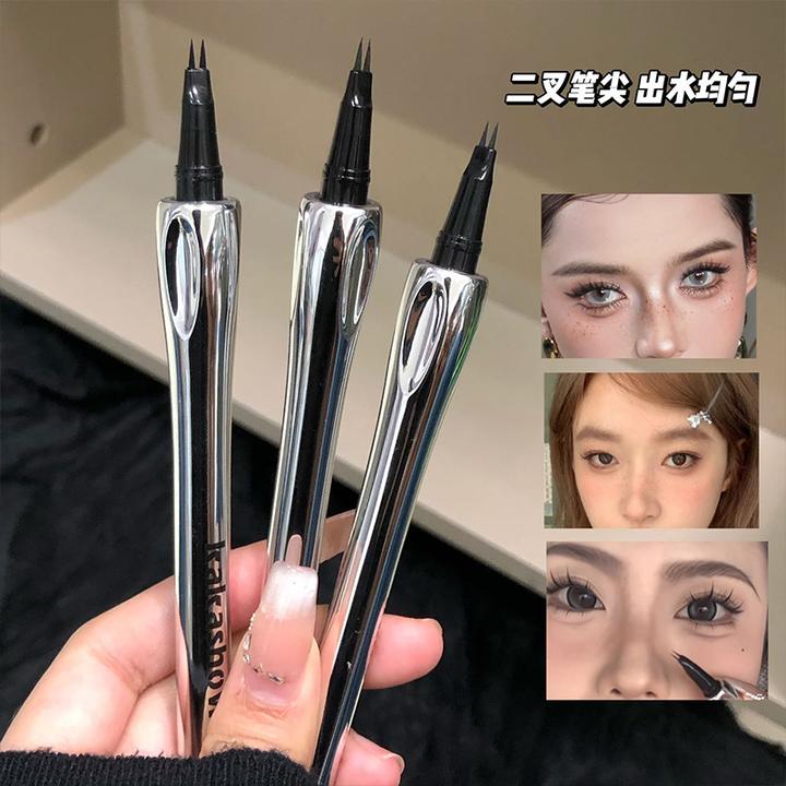 二叉水眉笔银管不易掉色精细防水防汗水勾勒野生眉新手不晕染推荐