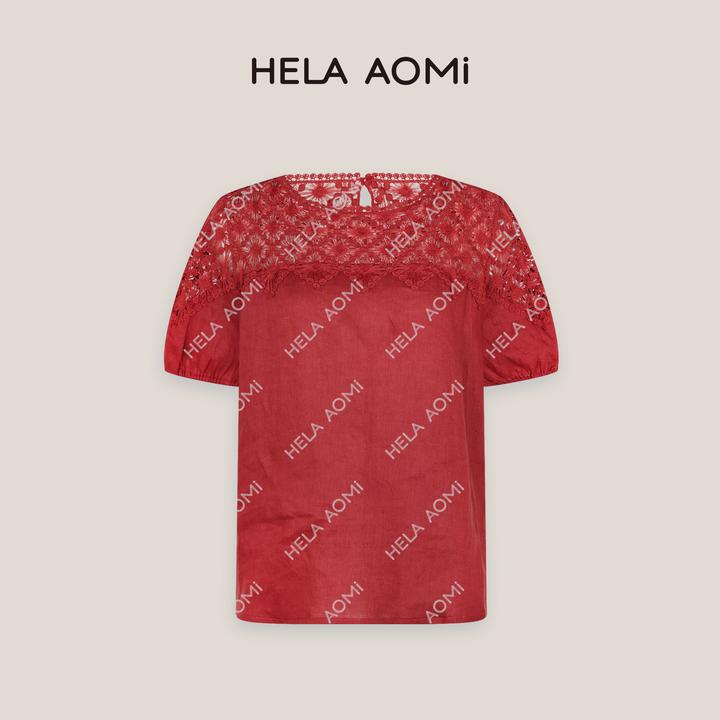 HELAAOMI “亚麻100% 镂空亚麻”镂空钩花宽松休闲衬衫CY5BM11578