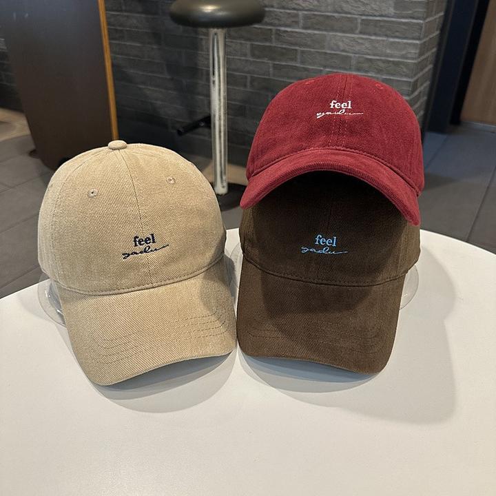 球帽初秋feel字母磨球帽百搭韩版简约青年侣出潮