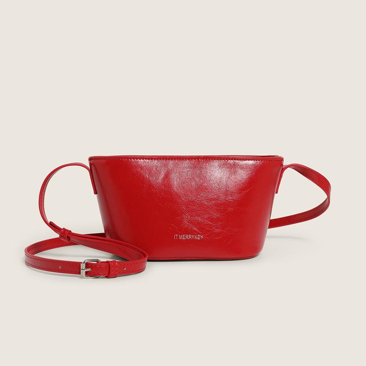 拉链韩版港风肩带可调斜挎包防盗竖款少女风单肩款元宝包轻奢时尚