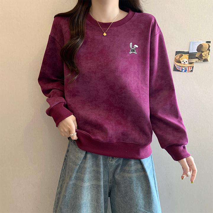 扎染圆领薄款套头卫衣女2025年新款秋冬季宽松慵懒风加厚上衣外套