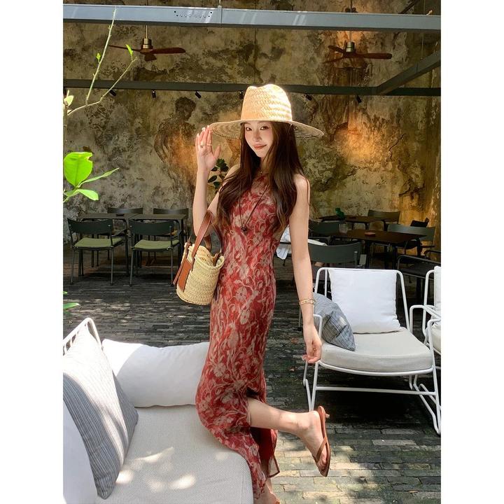 法式复古风轻奢连衣裙女2025夏季流行单品新款长裙风情万种的裙子