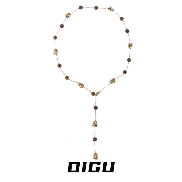 嘀咕家 铜合金仿水晶项链 秋冬仿虎眼石满天星项链锁骨链毛衣链