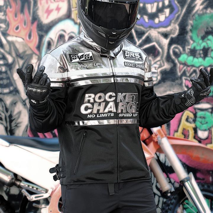 duhan/杜汉杜汉夏季骑行服立领撞色皮衣美式刺绣春夏山系老钱风