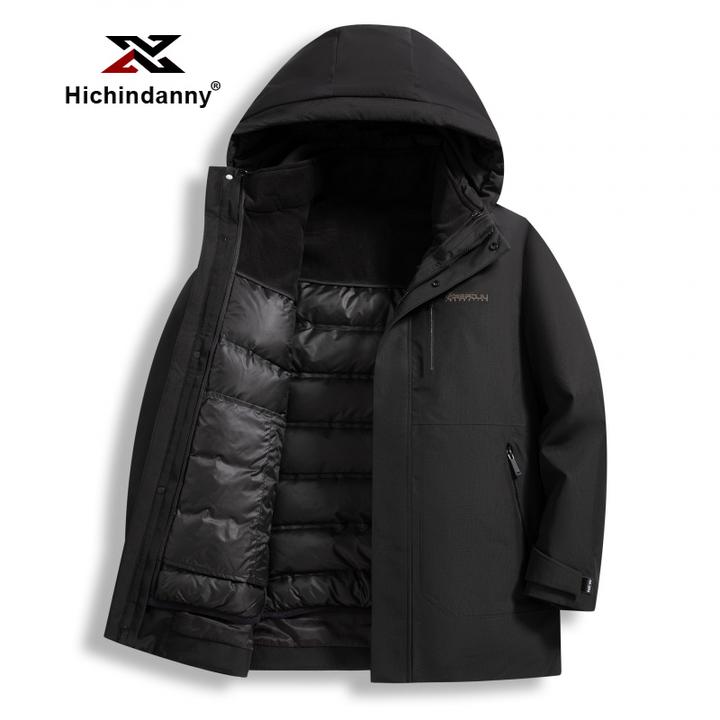 HICHIN男士羽绒服可脱卸内胆冬季保暖抗寒外套商务休闲羽绒衣服
