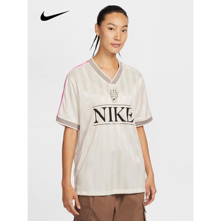 NIKE/耐克女款NSW V NECK JERSEY白色短袖T恤 IH8505-133休闲