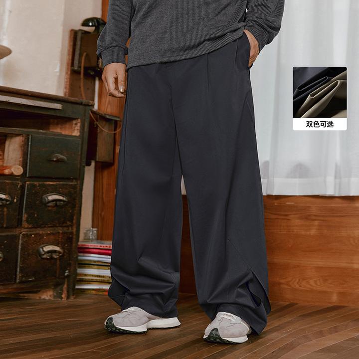 NMAX大码潮牌男装25年秋季新品宽松收褶加肥加大休闲长裤FNK028
