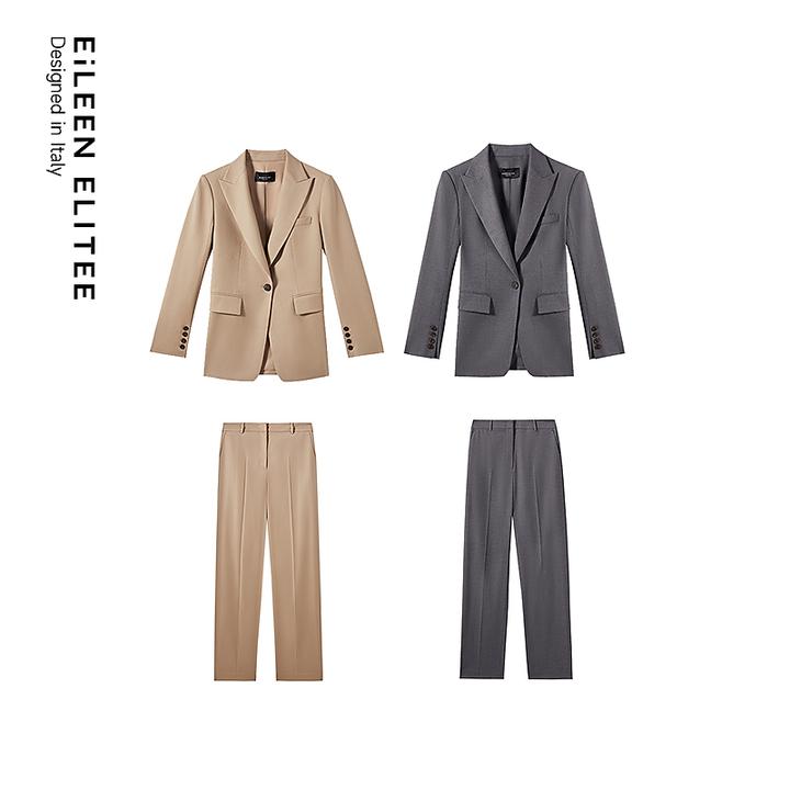 朗姿欧洲EiLEEN ELITEE2025秋新款气质通勤一粒扣西装西裤套装女
