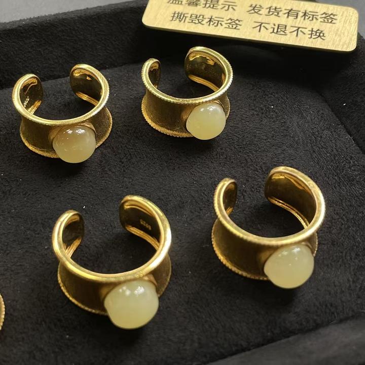 【商城】s925银和田玉戒指多样性发其一@k
