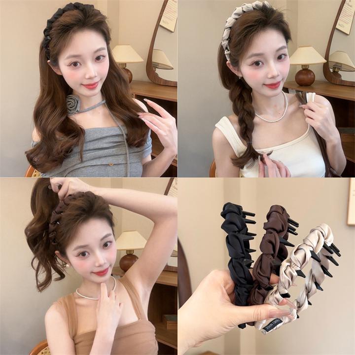 熹金气质小香风布艺缠绕发箍防滑带齿头箍2025新款高级感倒梳发卡