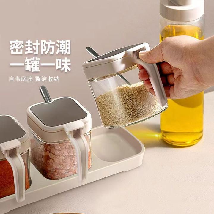 调味罐玻璃盐罐厨房调料瓶罐子家用调味佐料盐味精调料盒组合套装