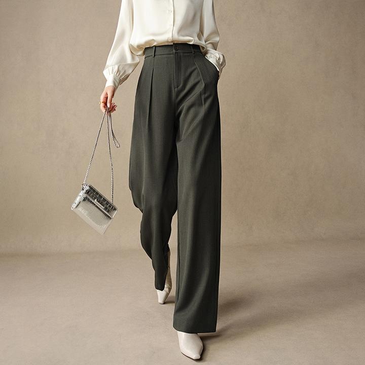 晚白【新品】2025裤子直筒裤女24120945