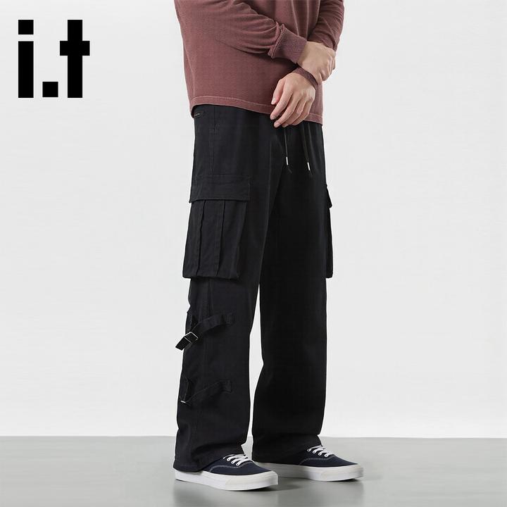 it:CHOCOOLATE休闲运动个性工装裤男秋季新款大口袋设计感长裤子