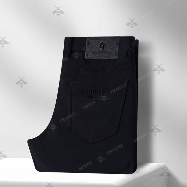 CKOUEE秋季男士高端轻奢专柜高定男士直筒弹力休闲裤