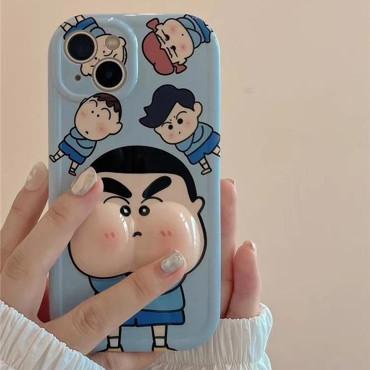 奥菲顿生气鼓脸小新适用苹果16/15pro捏捏手机壳iPhone14/13软11