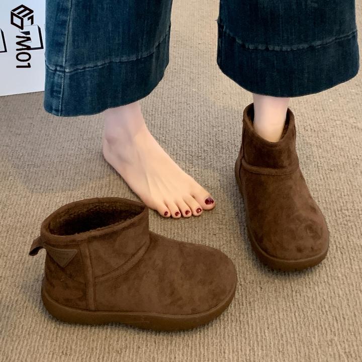 M01加绒保暖雪地靴女款2025秋冬季新款高级感复古休闲时尚大棉鞋