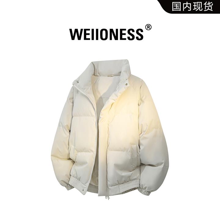 WEIIONESS美式纯色棉衣男款秋冬季潮流加棉保暖高级感棉服外套