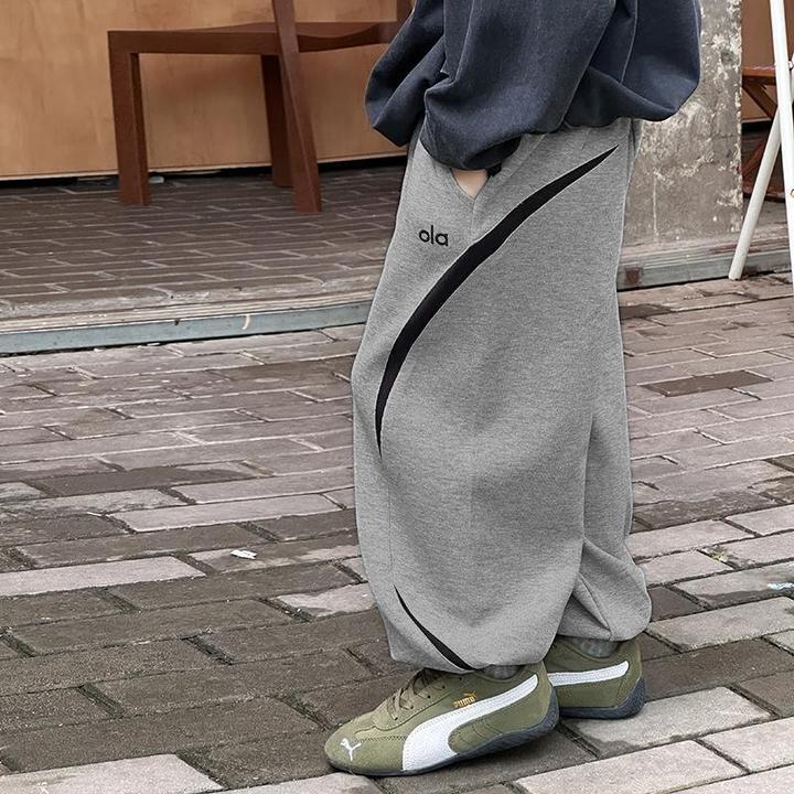 棉小班童装中大童拼色束脚运动裤卫裤男童宽松弹力休闲长裤WQ5007