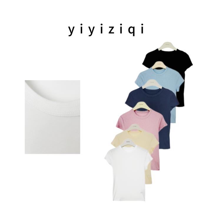 洁姐yiyiziqi【知秋】莱赛尔天丝女士夏季百搭休闲风显瘦T恤9845