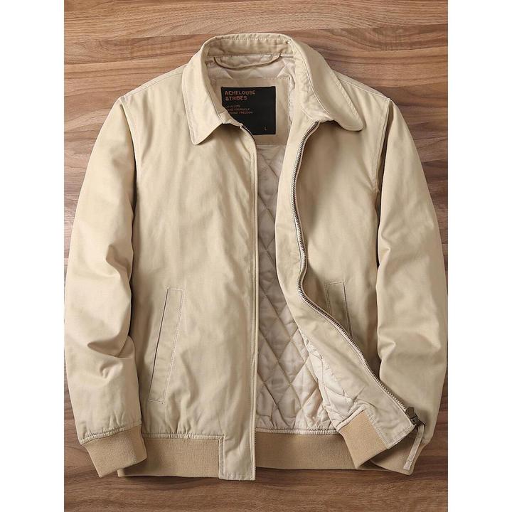 秋冬男士商务休闲高端设计翻领夹克美式覆古新款加厚工装水洗上衣