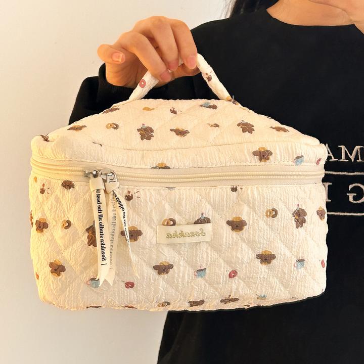 少女心大容量手提化妆包便携式旅行护肤品收纳包收纳袋洗漱包新款