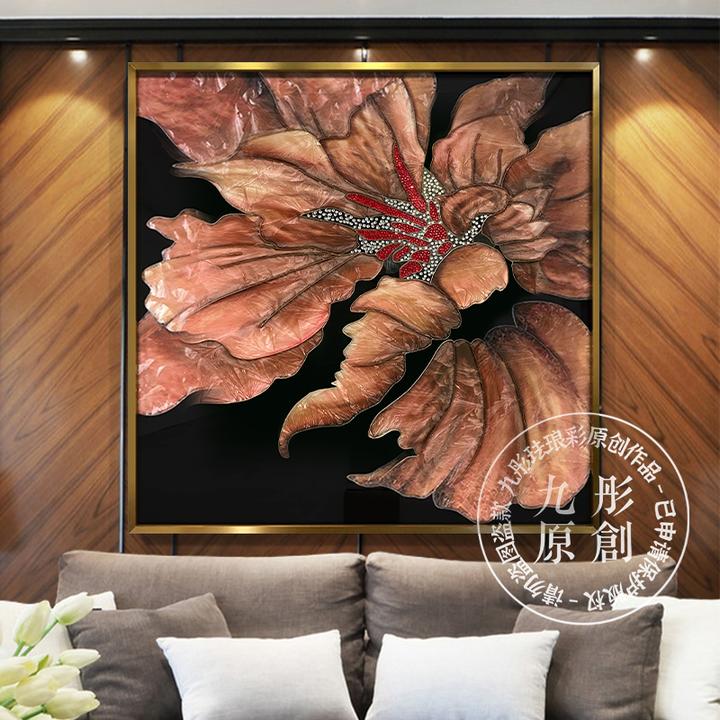 轻奢高端珐琅彩装饰画书房卧客厅沙发背景墙画2025餐厅画网红款