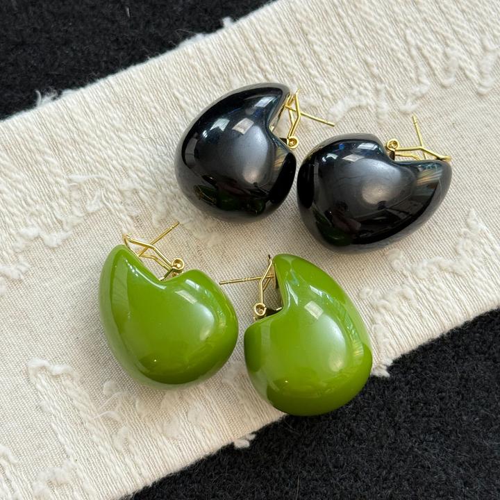 黄铜耳饰 【爱逗】法式少女小众时尚树脂耳环轻奢高级感百搭耳饰