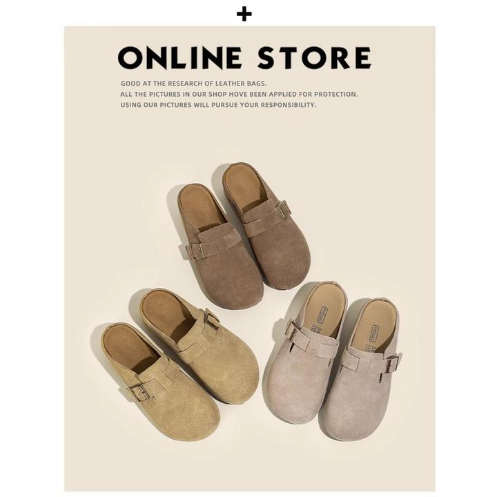 赵露思同款2025夏款超柔厚底软木包头时尚女拖勃肯鞋舒适软底增高