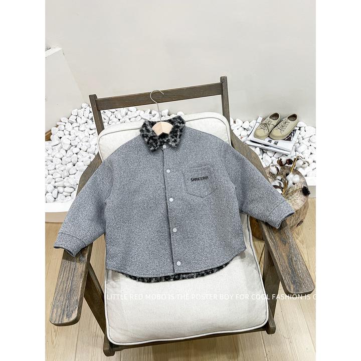 【现现】童装男儿童百搭休闲加厚呢料外套2025秋冬新款MMY841540