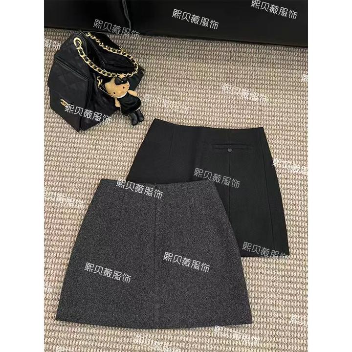 熙贝薇3 新款小标半身裙高腰显瘦防走光A字显瘦包臀短裙 G5797