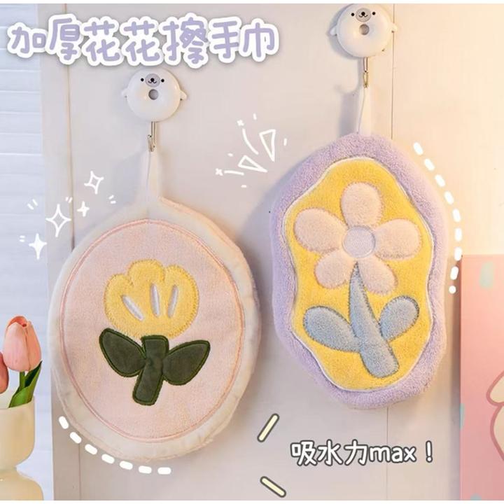 可爱厨房擦手巾卡通高颜值超强吸水可挂式珊瑚绒清洁布加厚抹布