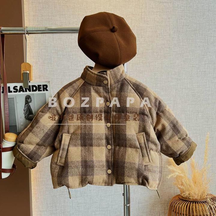 啵小爸【乳酪可颂】2025新款冬季保暖轻薄款时髦男宝羽绒服外套