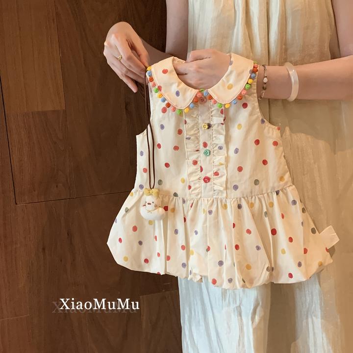 【现货】女童背心裙夏天2025新款小童女宝宝可爱洋气连衣裙小清新