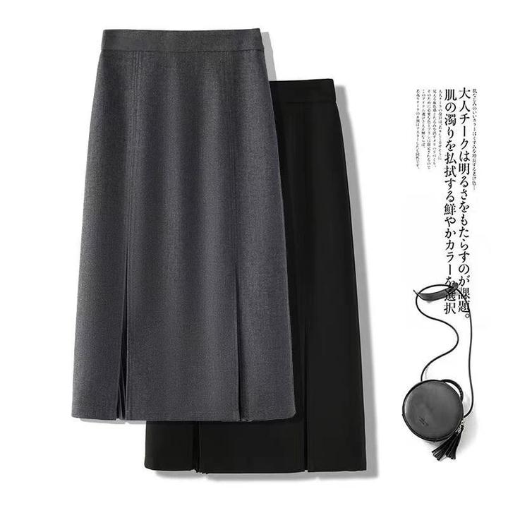 西装半身裙女2025秋冬新款中长款高腰显瘦气质开叉包臀裙高档时尚