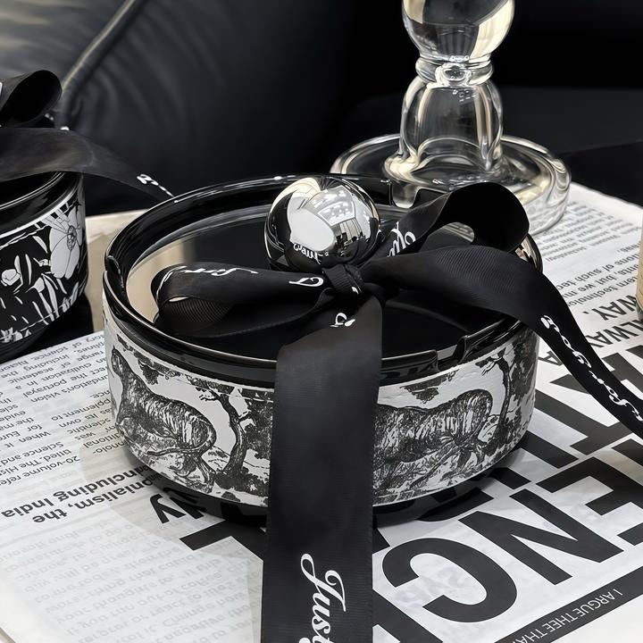 金卡佰陶瓷烟灰缸客厅家用带盖防飞灰烟缸办公室高端大气创意新款