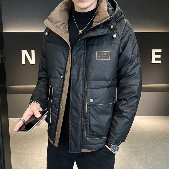 男士羽绒服2025冬季新款潮牌时尚潮流连帽免洗衣服加厚外套男冬装