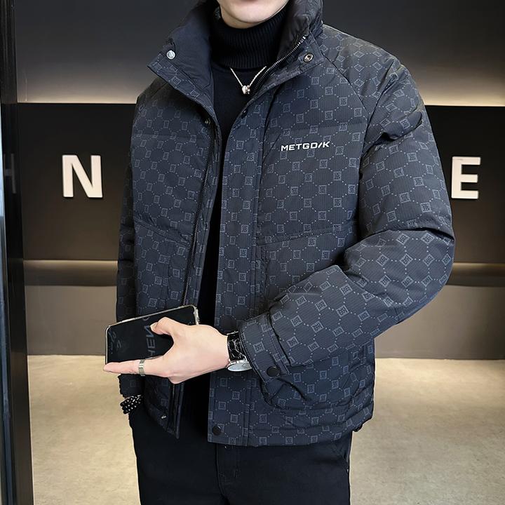NENMIHONCHE/内米霍切羽绒服男款冬季格子拼色立领加厚保暖外套潮