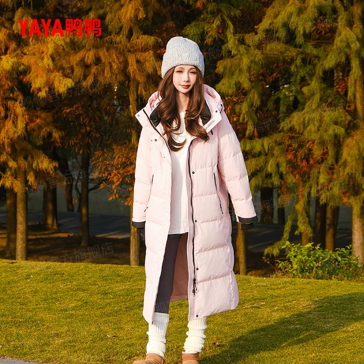 YAYA/鸭鸭90绒羽绒服女长款冬户外时尚运动百搭厚外套YE4B619359M
