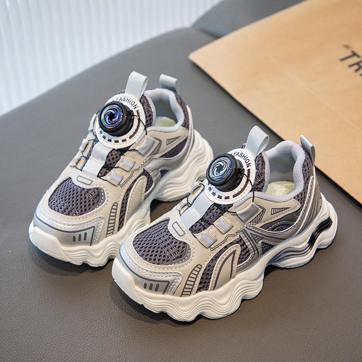 ABC儿童网面运动鞋春秋款旋转扣双网中大童透气老爹鞋女童跑步鞋