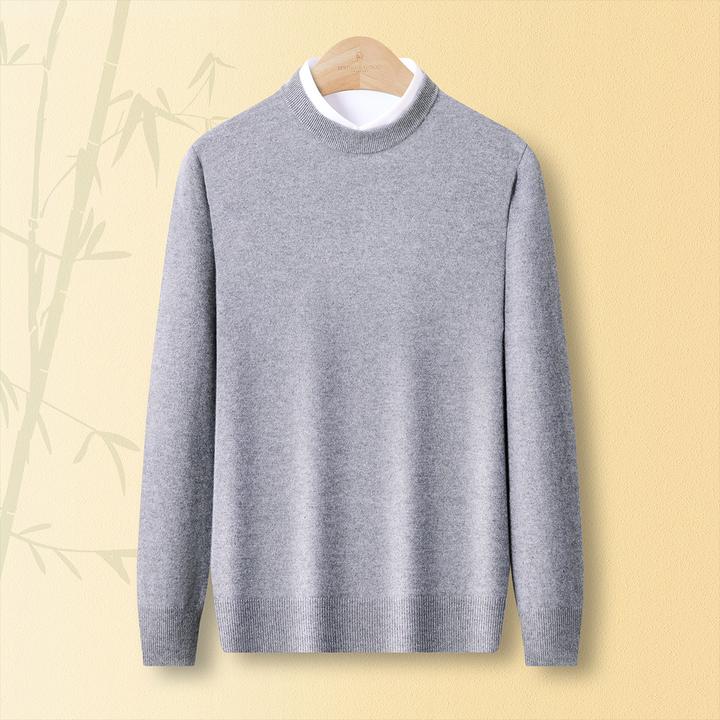 【男士精品】春竹25秋冬圆领基础款保暖100%纯山羊绒商务休闲毛衣