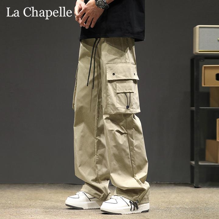 拉夏贝尔户外工装裤男款春秋季潮牌痞帅宽松直筒休闲男士冲锋裤子