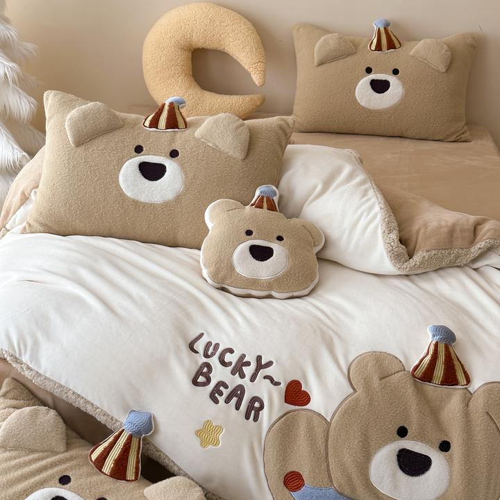 高端定制250g加厚牛奶绒四件套冬季保暖防静电不掉毛加绒床单床笠