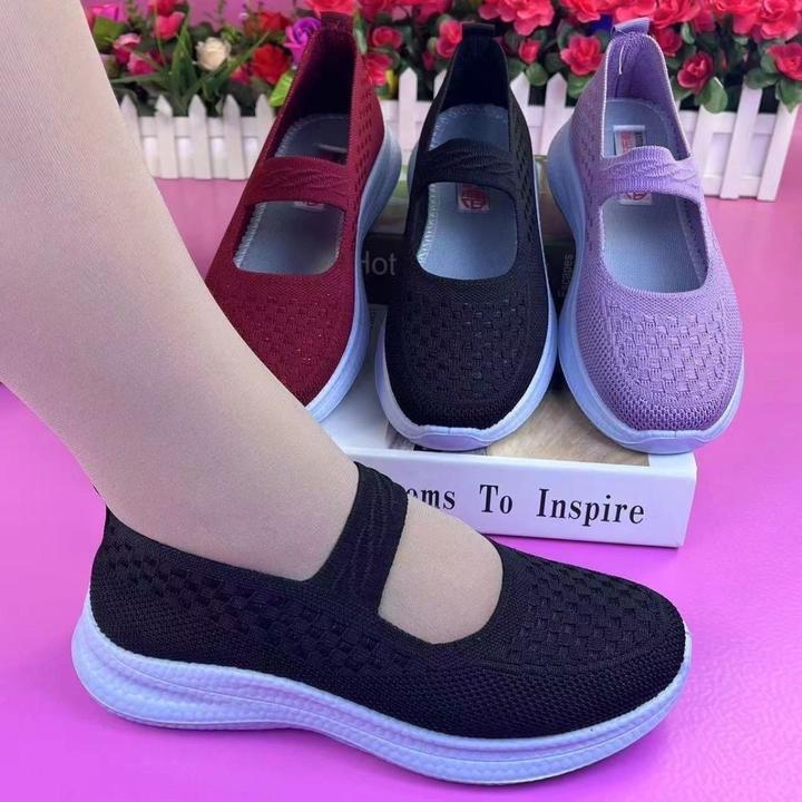 老北京布鞋女春秋新款飞织网面透气妈妈鞋软底防滑轻便舒适奶奶鞋