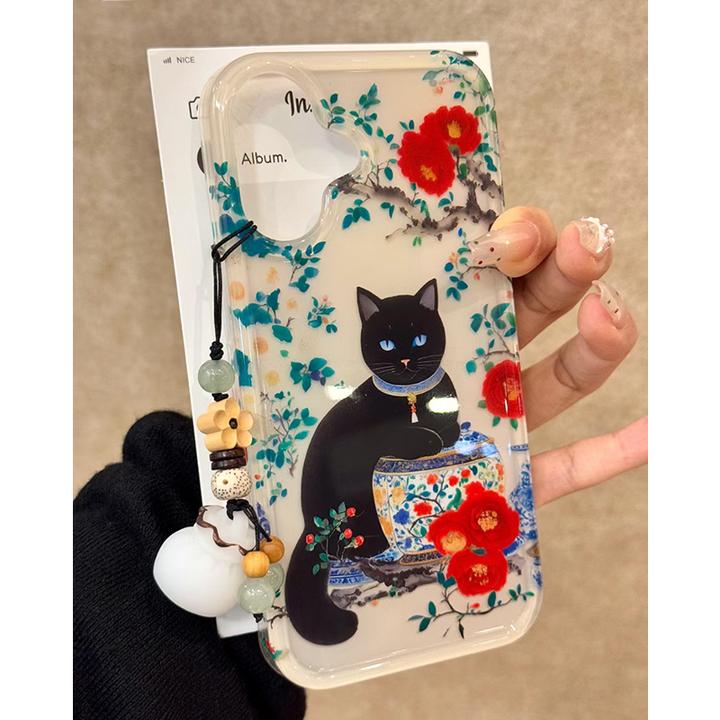 SMBLCE国风瓷器黑猫适用iPhone16promax苹果15/11国风13手机壳14