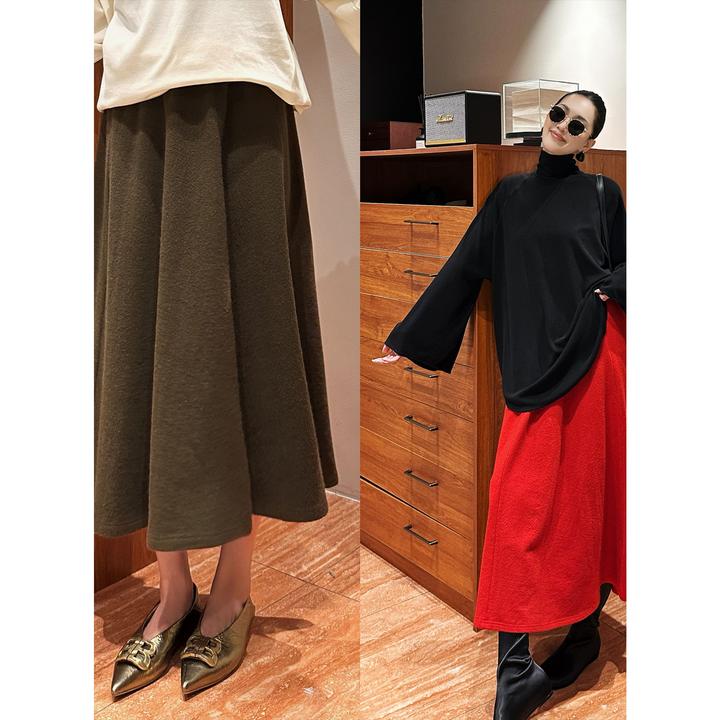 AME 颗粒大摆裙  非常规基础暖雾颗粒大摆半裙ZD09BZHJ192